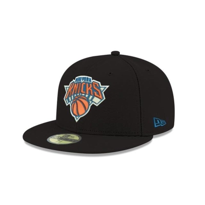 Black New York Knicks Hat - New Era NBA Team Color 59FIFTY Fitted Caps USA8435627